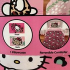 2 Piece Hello Kitty Twin full Comforter   Sham Set New Read