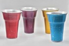 Vtg 50s 60s Mcm Anodized Aluminum Tumblers 8 Ct Multicolor Retro Drink Glasses