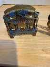 2 Vintage Israel Jerusalem Cast Metal Napkin Holder Mid Century Patinated Brass