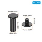 50 Sets Chicago Screws  15mm L Galvanized Iron Chicago Screw Binding Post