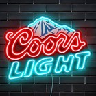 Led Neon Beer Sign Man Cave Home Bar Wall Decor Light Up Mountain Pattern