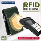 Green Men Wallet Slim Bifold Rfid Blocking Minimalist Card Holder Money Clip Box