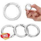4  Silver Metal O Ring Purse Strap 1  Round Spring Ring Clasp Handbag Keys