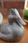 Vintage Handcarved Pewter Ruddy Duck Duck Figure Signed Original Carving