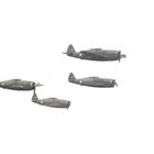 Wwii Us Military Prop Fighter Aircraft Formation Black   White Photograph