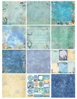 Seafoam   Pearls 12x12 Patterned Cardstock Paper Ocean Fish Scrapbook Craft