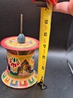 Tibetan Buddhist Om Mani Mantra Prayer Wheel Wood Table Top Hand Painted
