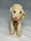 Vintage Steiff Mohair    lamby    Lamb With Bell  Pink Ribbon  Ear Tag   Name Tag