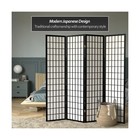 Oriental Furniture 6 Ft  Tall Window Pane Shoji Screen - Black - 4 Panels