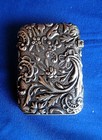 Vintage Antique Floral Repousse Vesta Tobacco Match Safe Figural Holder Vesta