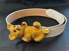 Christopher Ross Teddy Bear Belt Buckle 1983   Original Belt     Rare 5  Vinatge