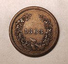 1863 Civil War Token - Henry Jenkens Wholesale   Retail Clothier St  Louis Mo