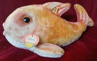  Vintage Steiff Mohair Orange Fish    flossy  Germany 11  Inches 1960 s Excellent 