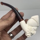 Vintage Turkish Hand Carved Meerschaum Pipe -man W turban - Unused 4 3 4  New   