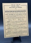 Rare Wwi   Wwii French Metric System Guide Soldier Info Card- Welcome To France
