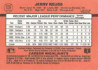 Jerry Reuss Authentic Signed Autographed Trading Card Coa