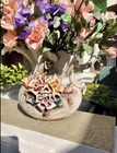 Magnificent   Huge Antique Porcelain Capodimonte Rose Bouquet Pitcher 12 Lbs