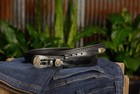 Black Basket Weave Western Ranger Belt With Floral Buckle Quality Usa Handcrafte