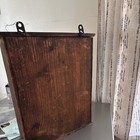 Wood Wall Mounted Spice Rack Cabinet  Brown Rectangle With Labeled Drawers
