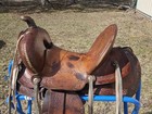 Antique Highback Saddle A Fork Slick 14  Seat  5  Gullet For Display Only
