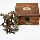 Vintage Brass Nautical Sextant Telescope With Two Bauble Sighting Scope
