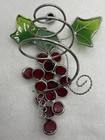 Vintage Wine Bottle Collar Ornament cluster Of Grapes-stained Glass