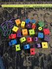 Melissa   Doug Wood Stringing Beads Educational Toy Multi Color Shapes Counting