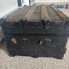 Vintage Wooden Treasure Chest Lock Box With Unique Locking Mechanism