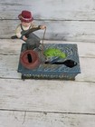 Vintage Cast Iron Mechanical Fishing Coin Bank The One That Got Away Fisherman