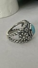 Retired New Carolyn Pollack Relios 925 Oval Turquoise Floral Ring Unisex Sz 10