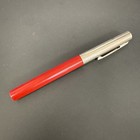 Sheaffer Cartridge Red Fountain Pen Flat Ends Medium Nib Euc 1990s