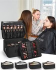 Relavel Extra Large Makeup Case Professional Cosmetic Storage Organizer Box Brus