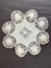 Lot Of Two Antique French Doilies -linon Hand Embroidered  Teneriff Lace  cotton