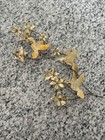 Vintage Brass Handmade Hummingbird And Flower Wall Decor Art  19  X 9 5   Hang 