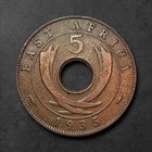1935 British East Africa 5 Cents  Free Shipping 