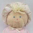 Eden Pink Baby Doll Terry Cloth Plush Lace Bonnet Gingham Blonde Vintage Lovey