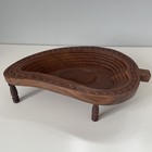 Vintage Handmade Folding Solid Wood Nested Cascading Tray Tiered Serving Basket
