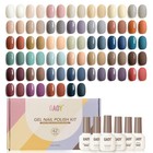 42 Pcs Gel Nail Polish Set - 39 Neutral Vintage Tones  Uv Gel Manicure Kit