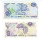 New Zealand 1985-89  10  P-172b   1981-85  2  P-170a  Banknotes