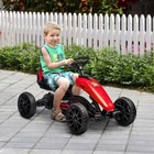 Kids Pedal Go Kart W  Swing Axle  Shock-absorbing Wheels  Red