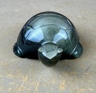 Vtg Black Turtle Onyx Obsidian Stone Carved Tortoise 5  Polished Paperweight