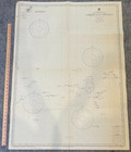 Vintage Hydrographic Chart  Caroline Islands Namonuito To Faraulep 1940s Ww2