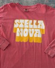 Stella Nova Coffee Shop Long Sleeve T-shirt Yellow   White Graphic Print