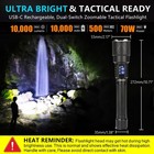 Rechargeable Tactical Flashlight 10000 High Lumens  Xhp360 70w Supe    Fast Ship