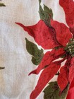 Vintage Christmas Apron Poinsettias  Large Half Waist Tie