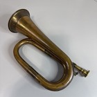 Vintage Cavalry Style Brass Bugle Horn W  Removable Mouthpiece  Regulation
