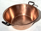 Antique 16 1in French Copper Jam Pan Cast Iron Handles Rolled Rim 8 6lbs
