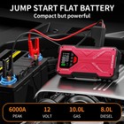 6000a Car Jump Starter With Air Compressor Combo Portable Jump Box Bank Battery