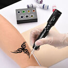 Wireless Tattoo Pen Kit Complete Machine Gun Power Supply Battery 10 Needles Ink