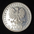 1981 Poland 2 000 Zlotych Coin  Nickel Sample   Proba    Unc
